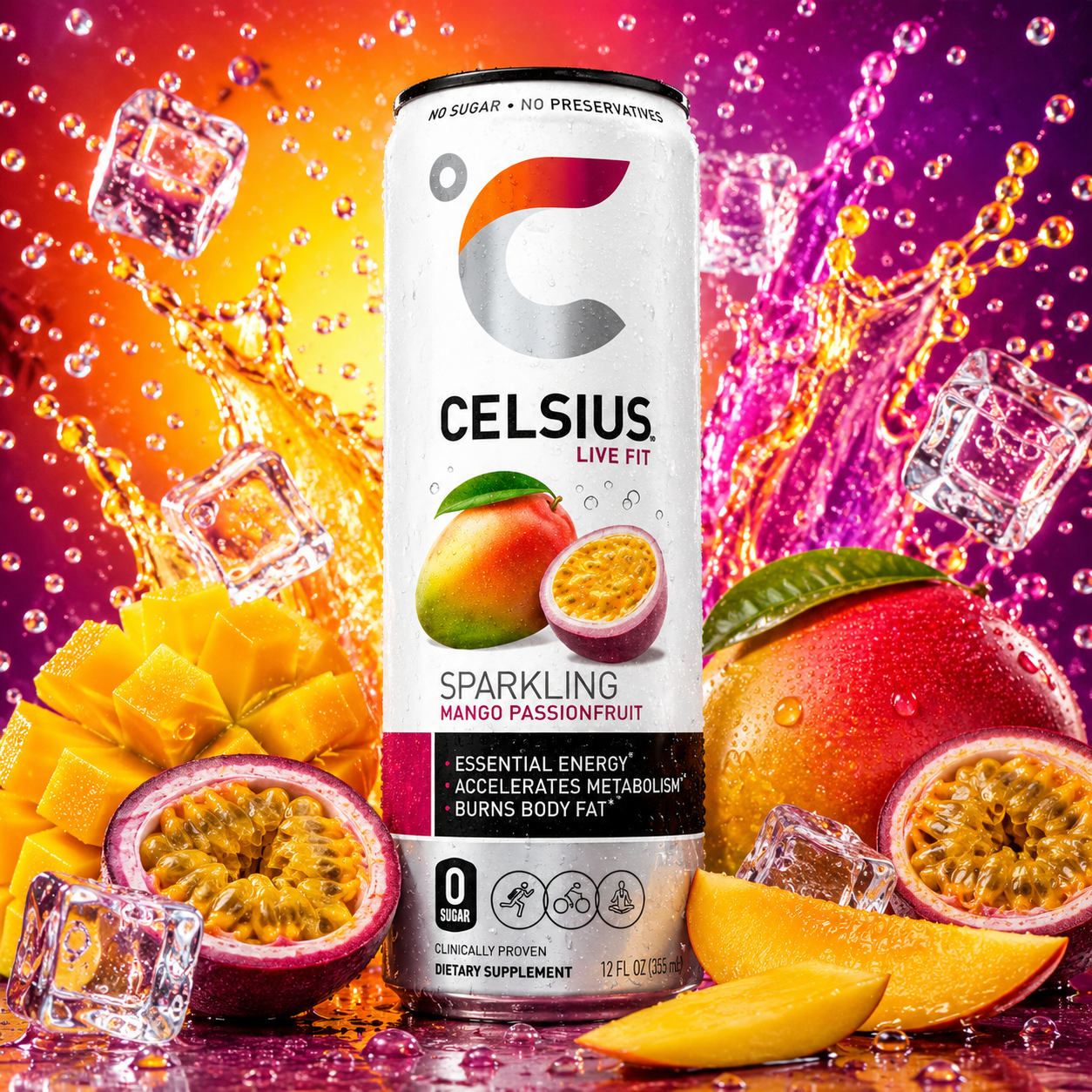 ChatGPT Image Jun 12, 2026, 08_53_30 PM Celsius Sunset Sparkling Mango Passionfruit Flavour 330mL - Image 1