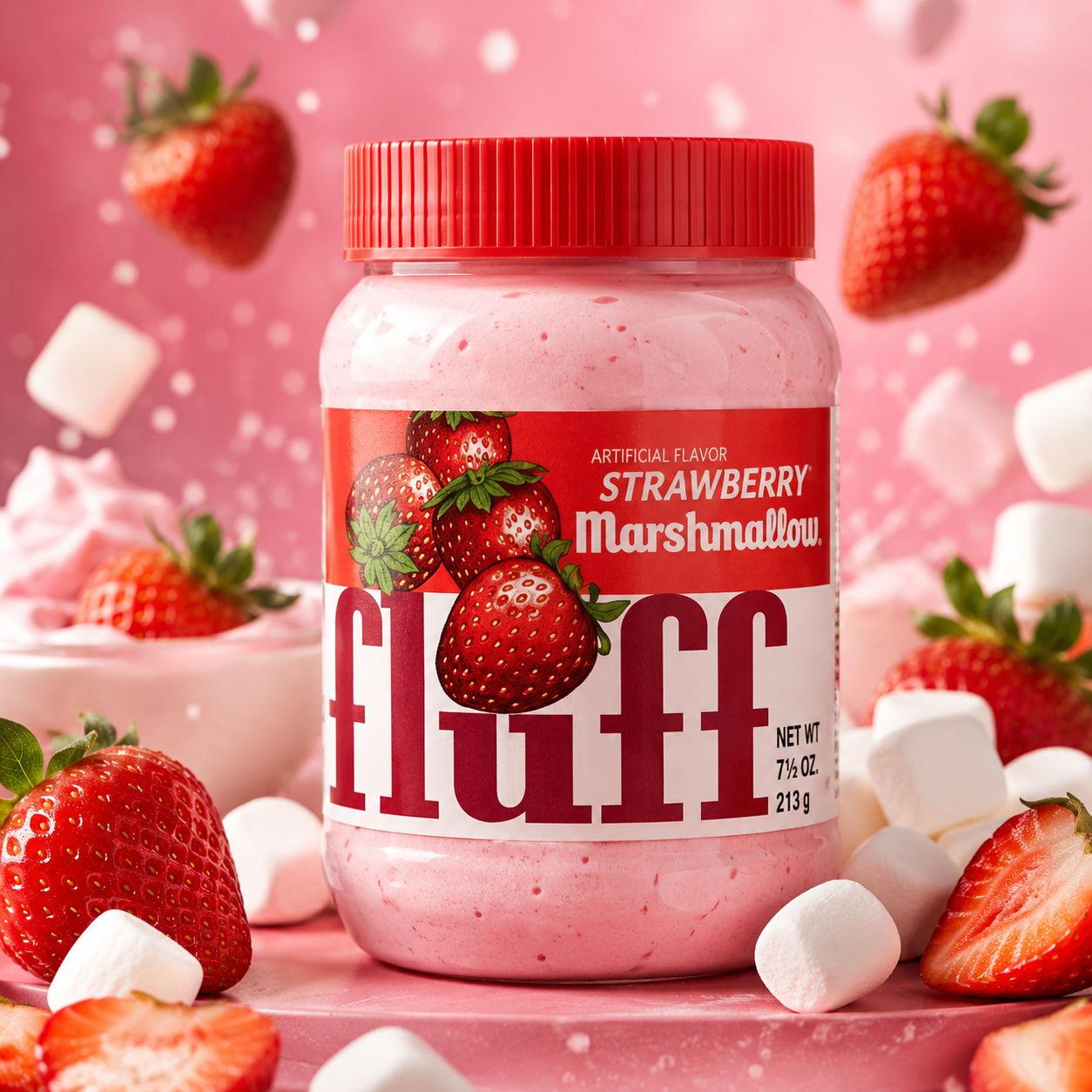 ChatGPT Image Jun 13, 2026, 02_18_19 PM Fluff Marshmallow Strawberry 213g - Image 1