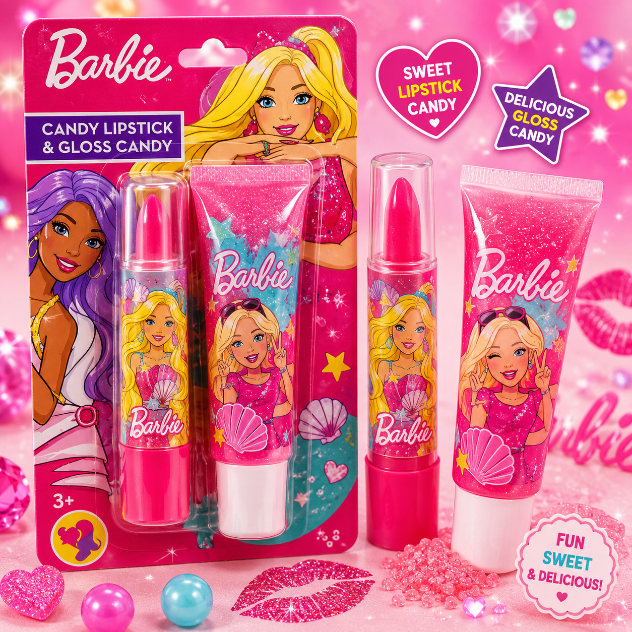 ChatGPT Image Jun 13, 2026, 10_45_14 PM Barbie Candy Lipstick & Gloss Candy 25G - Image 1
