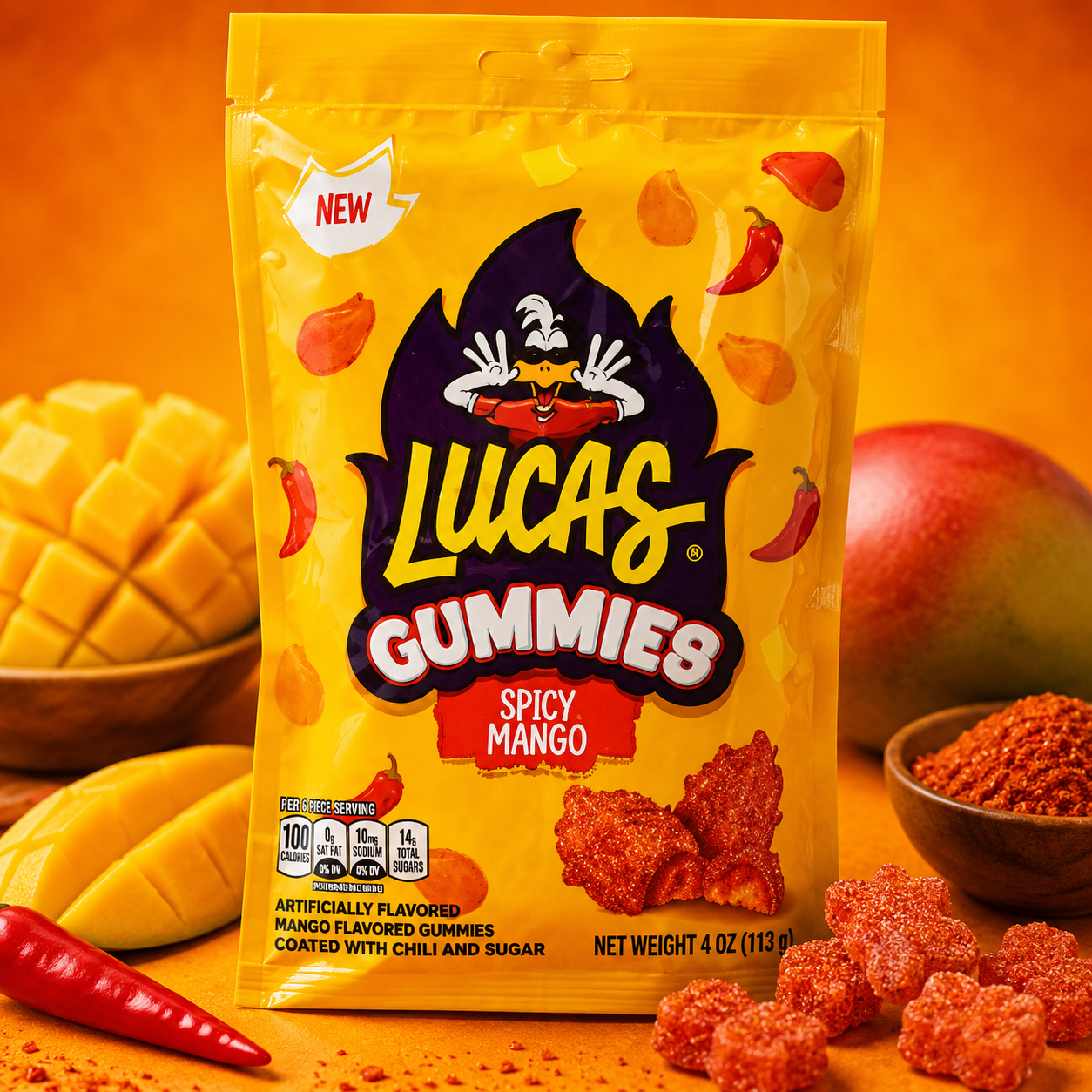 ChatGPT Image Jun 14, 2026, 01_32_05 PM Lucas Gummies Spicy Mango 130g - Image 1