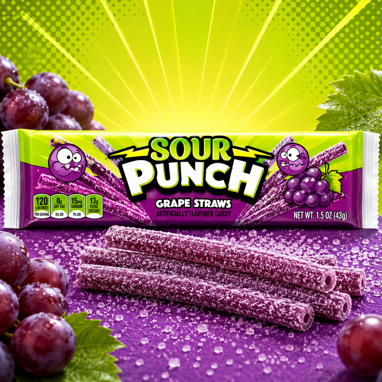 ChatGPT Image Jun 14, 2026, 03_47_02 PM Sour Punch Grape Straws 57g - Image 1