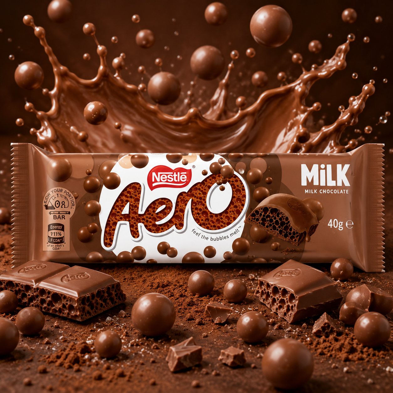 ChatGPT Image Jun 14, 2026, 10_43_36 AM UK Nestle Aero Chocolate Bar 40g - Image 1