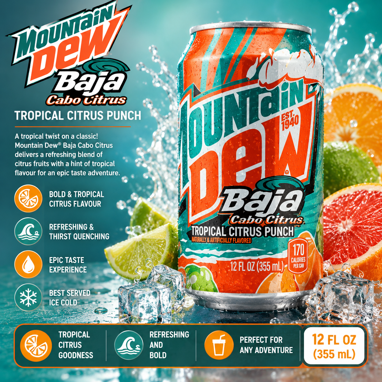 ChatGPT Image Jun 15, 2026, 08_26_57 PM Mountain Dew Baja Tropical Citrus Punch 355mL - Image 1