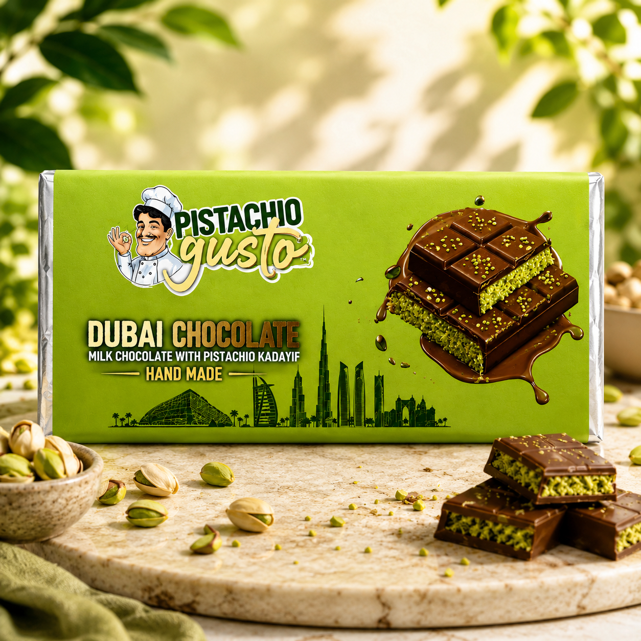 ChatGPT Image Jun 15, 2026, 10_48_56 PM Gusto Lotus Dubai Bar Pistachio 200g - Image 1