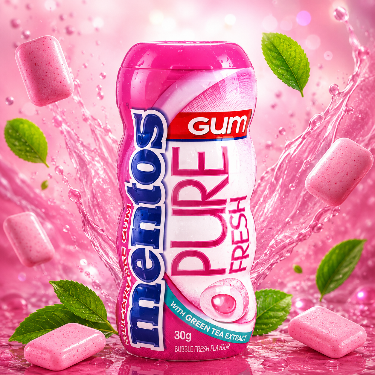 ChatGPT Image Jun 16, 2026, 01_51_06 PM Mentos Pure Fresh Gum Bubble Fresh Flavour 30g - Image 1