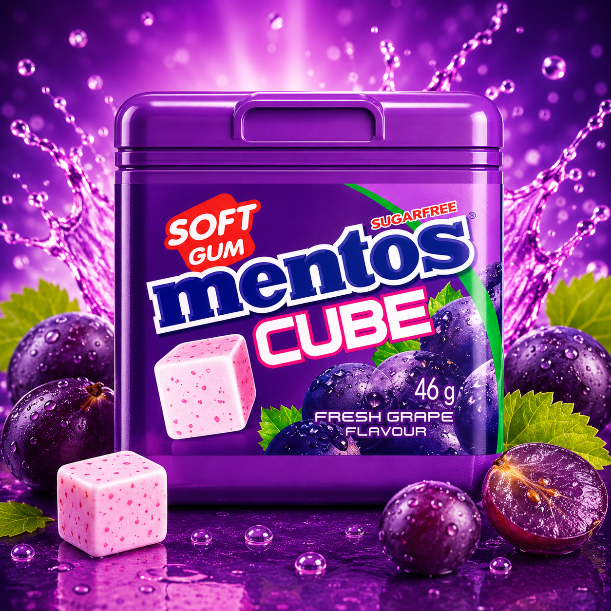 ChatGPT Image Jun 16, 2026, 02_42_23 PM Mentos Cube Soft Gum Grape 46g - Image 1