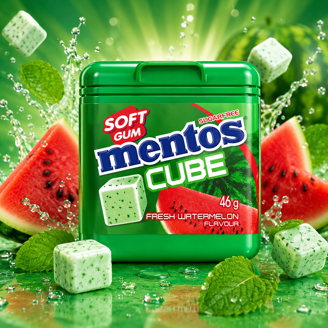 ChatGPT Image Jun 16, 2026, 03_25_09 PM Mentos Cube Soft Gum Watermelon 46g - Image 1