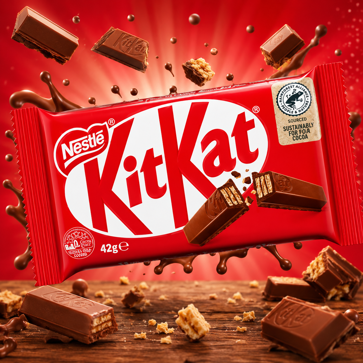 ChatGPT Image Jun 16, 2026, 04_57_47 PM KitKat Chocolate Bar 42G 4 Pieces - Image 1