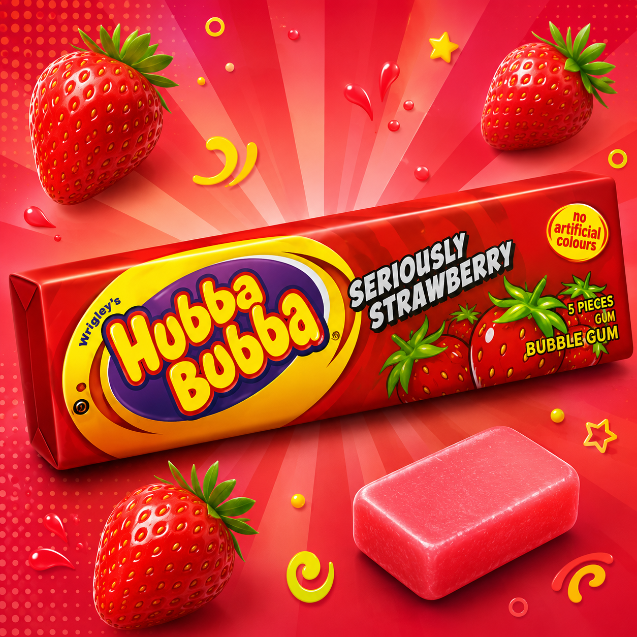 ChatGPT Image Jun 16, 2026, 05_59_12 PM Hubba Bubba Seriously Strawberry Gum 35g - Image 1