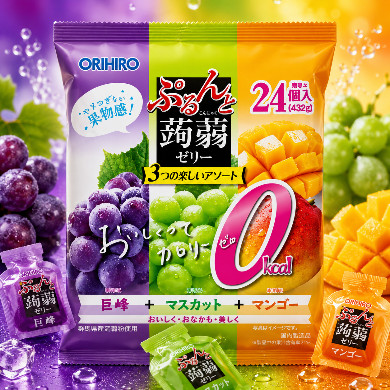 ChatGPT Image Jun 17, 2026, 03_26_30 PM Orihiro Jelly Pouch Grape+Muscat+Mango 480g - Image 1