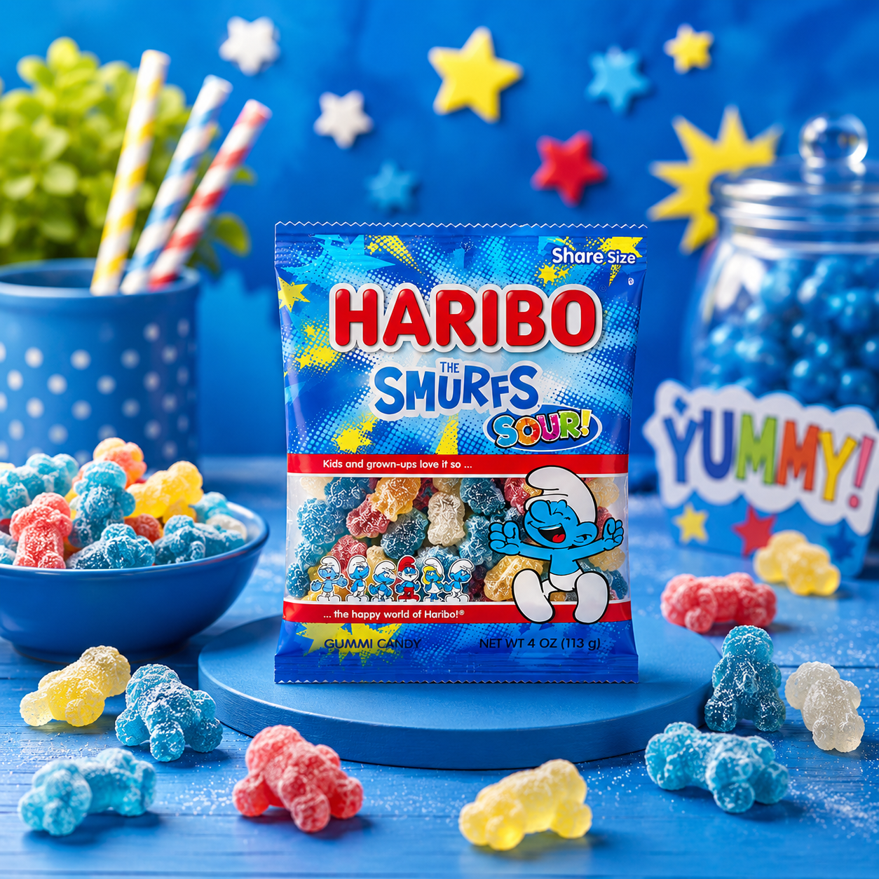 ChatGPT Image Jun 17, 2026, 10_22_49 PM Haribo Smurfs Sour Raspberry & Strawberry 113g - Image 1