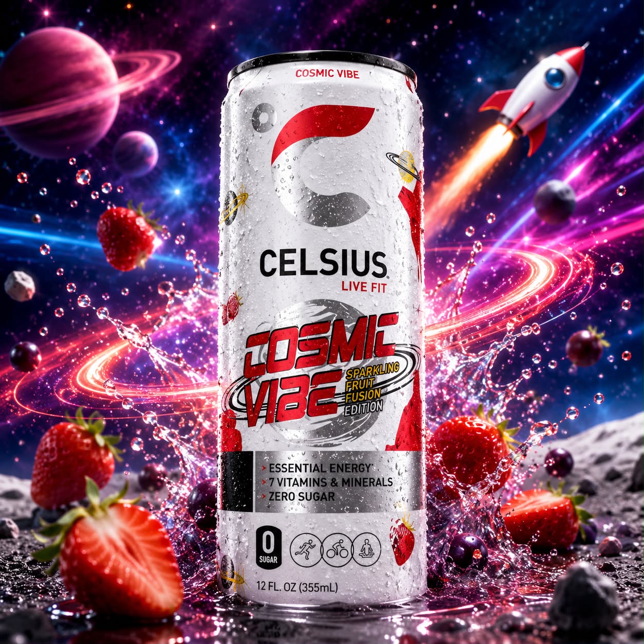WhatsApp Image 2026-06-18 at 20.41.03 Celsius Sparkling Cosmic Vibe Fruit Punch 330ml - Image 1