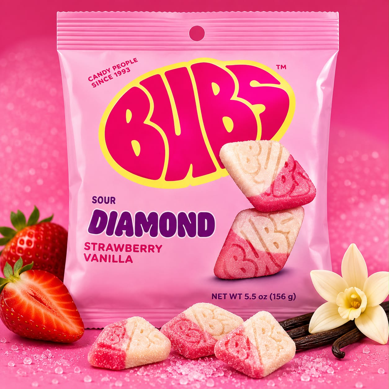 WhatsApp Image 2026-06-18 at 21.18.33 Bubs Sour Diamond Strawberry Vanilla 156g - Image 1