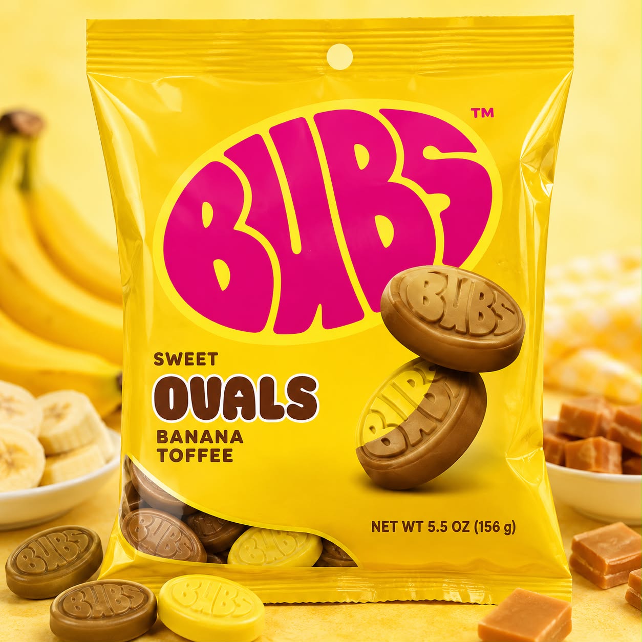 WhatsApp Image 2026-06-18 at 21.21.03 Bubs Sweet Ovals Banana Toffee 156g - Image 1