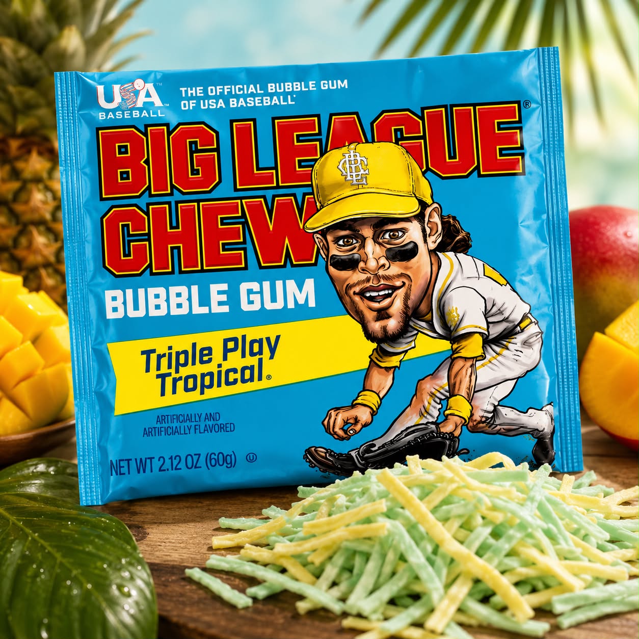 WhatsApp Image 2026-06-18 at 21.27.03 Big League Chew Bubblegum Tripleplay Tropical 60g - Image 1