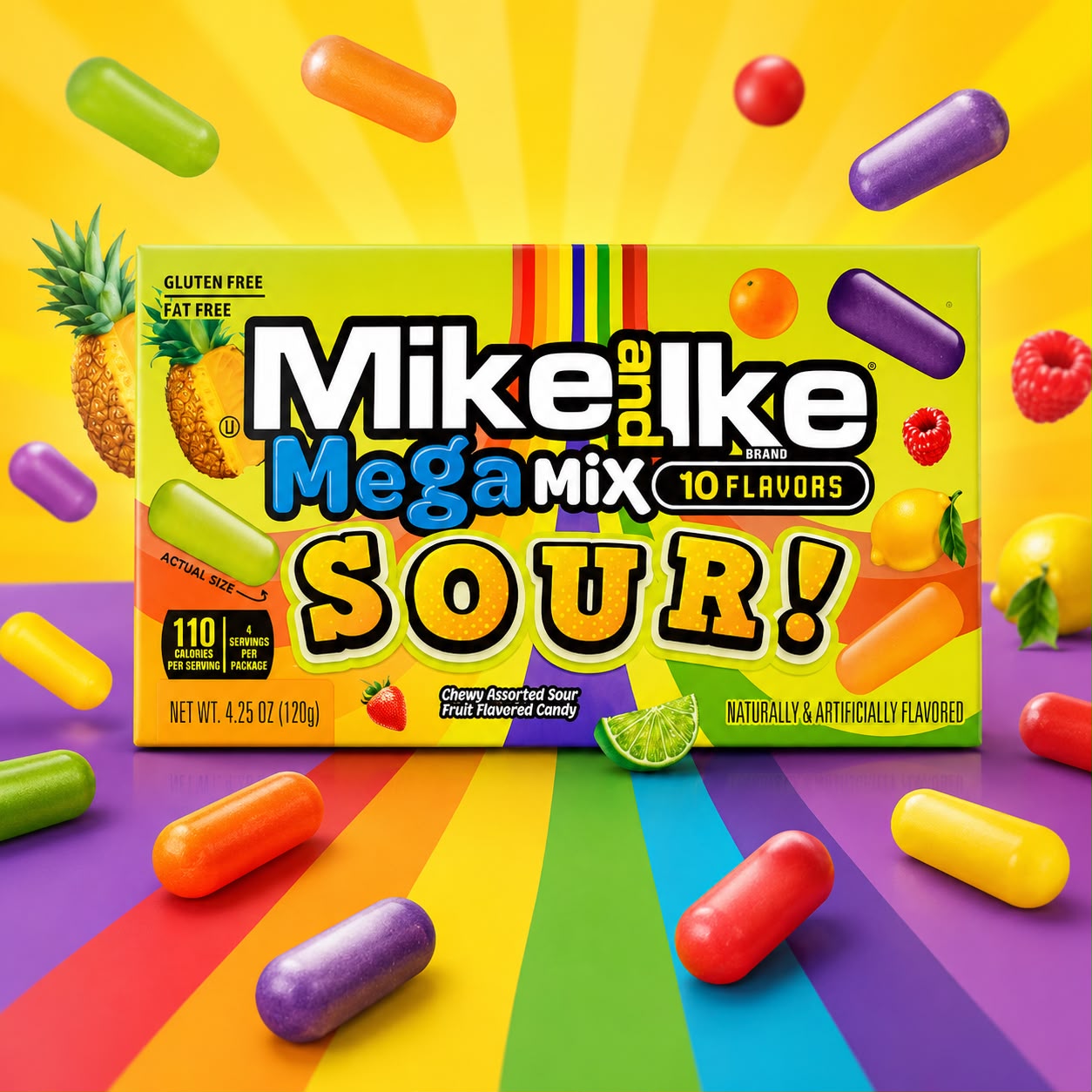 WhatsApp Image 2026-07-18 at 16.20.04 Mike and Ike Sour Mega Mix 10 Flavours 120g - Image 1