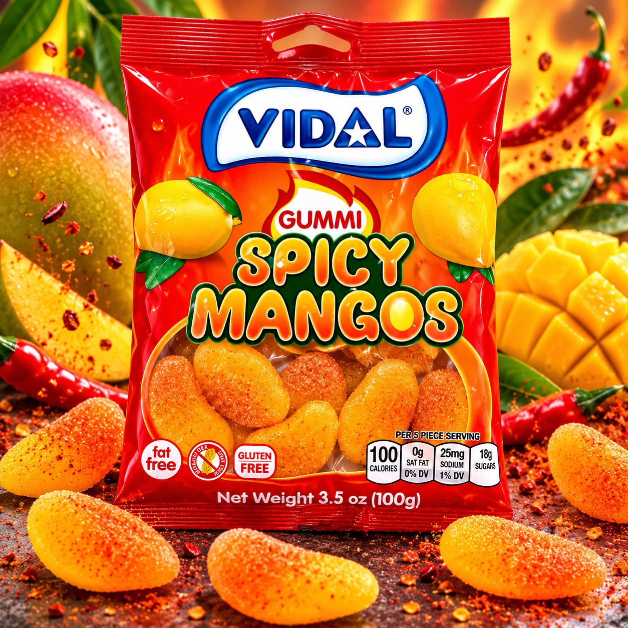 WhatsApp Image 2026-10-30 at 4.46.57 PM Vidal Gummi Spicy Mangos 100g - Image 1
