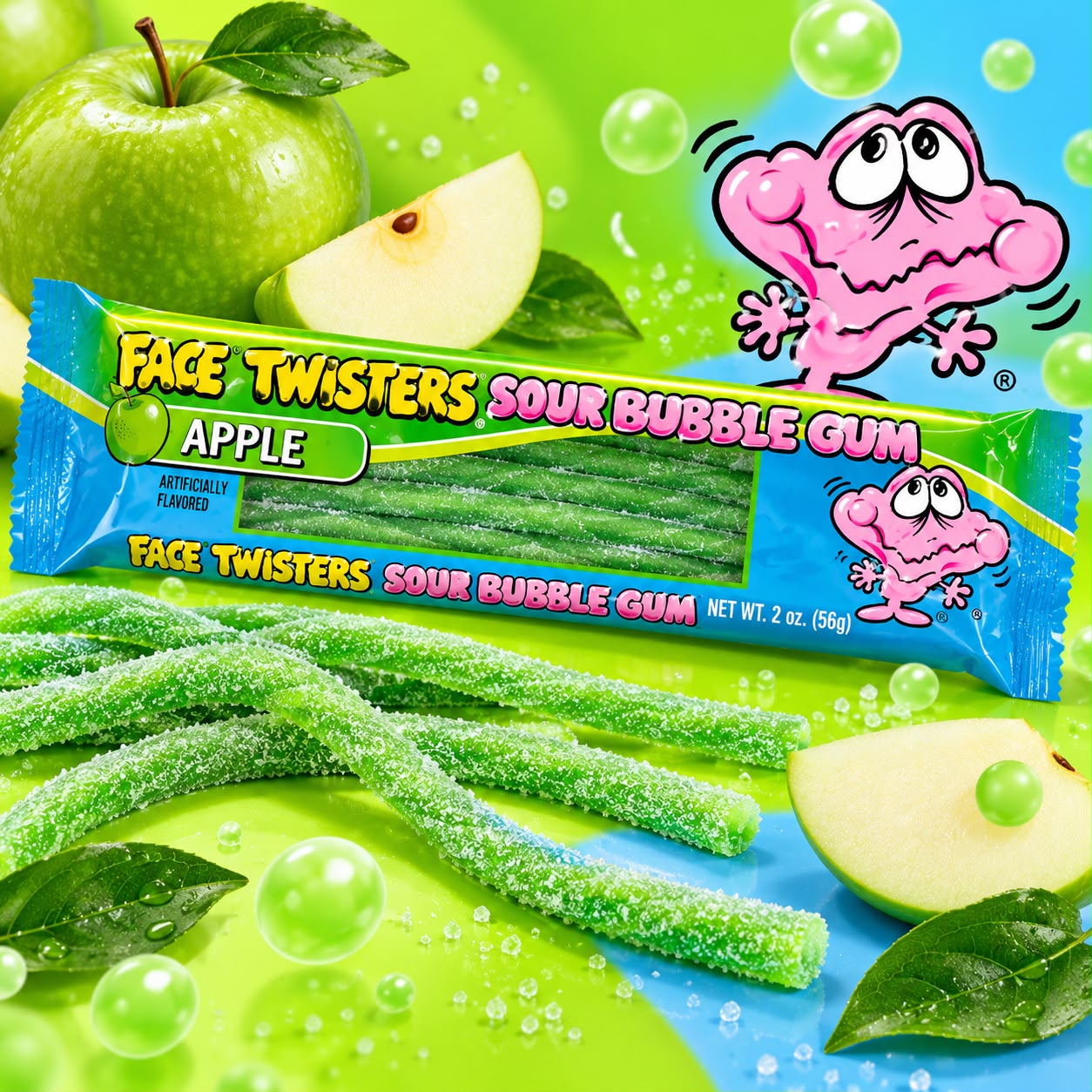 WhatsApp Image 2026-10-31 at 2.42.32 PM Face Twister Sour Bubble Gum Apple 56g - Image 1